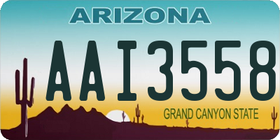 AZ license plate AAI3558