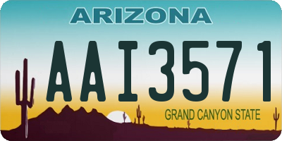 AZ license plate AAI3571