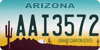 AZ license plate AAI3572