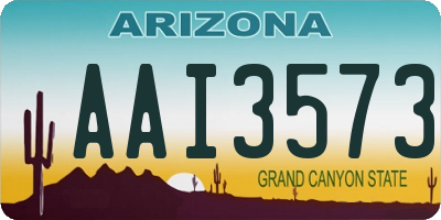 AZ license plate AAI3573