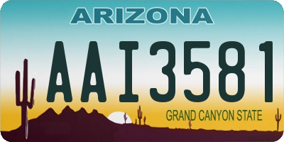 AZ license plate AAI3581