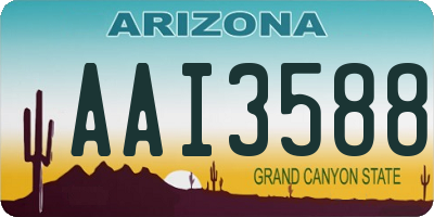 AZ license plate AAI3588