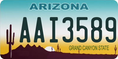 AZ license plate AAI3589