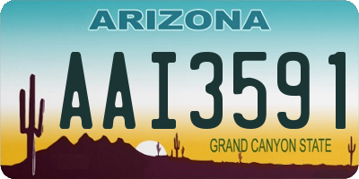 AZ license plate AAI3591