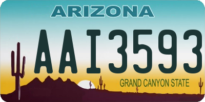 AZ license plate AAI3593