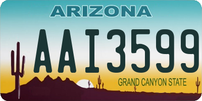 AZ license plate AAI3599
