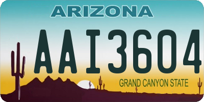 AZ license plate AAI3604