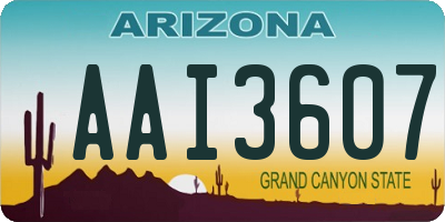 AZ license plate AAI3607