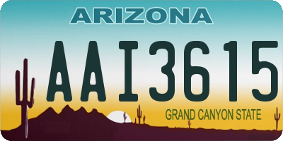 AZ license plate AAI3615