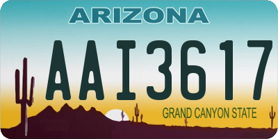 AZ license plate AAI3617