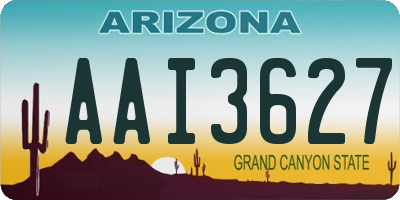 AZ license plate AAI3627