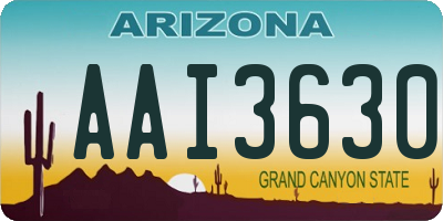 AZ license plate AAI3630