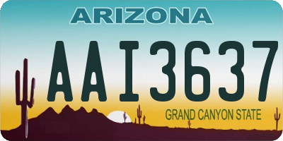 AZ license plate AAI3637