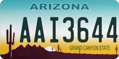 AZ license plate AAI3644