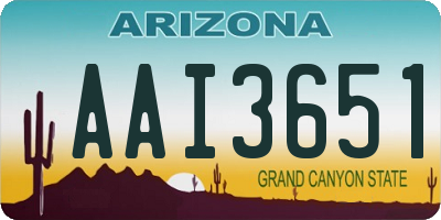 AZ license plate AAI3651