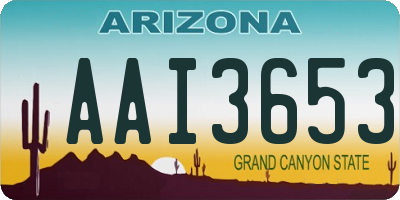 AZ license plate AAI3653