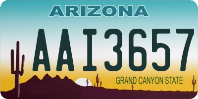 AZ license plate AAI3657