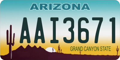 AZ license plate AAI3671