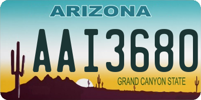 AZ license plate AAI3680