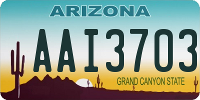 AZ license plate AAI3703