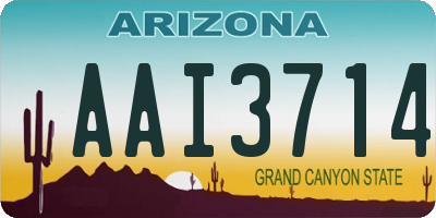 AZ license plate AAI3714