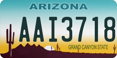 AZ license plate AAI3718