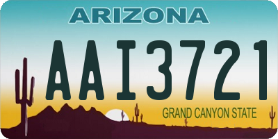 AZ license plate AAI3721