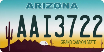 AZ license plate AAI3722