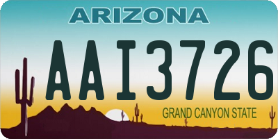 AZ license plate AAI3726