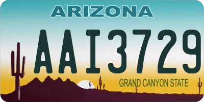 AZ license plate AAI3729
