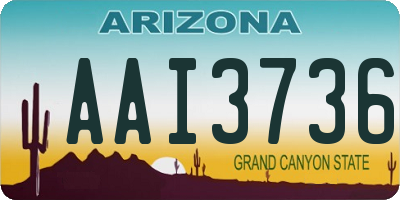 AZ license plate AAI3736