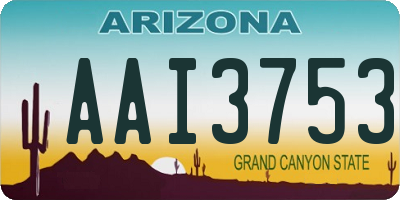 AZ license plate AAI3753