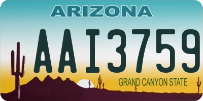 AZ license plate AAI3759