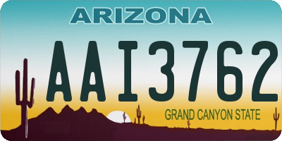 AZ license plate AAI3762