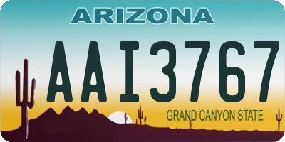 AZ license plate AAI3767
