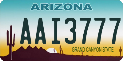 AZ license plate AAI3777