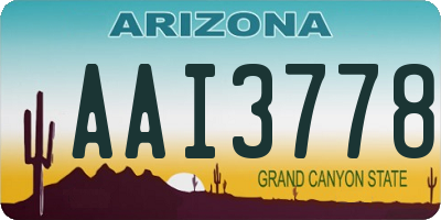 AZ license plate AAI3778