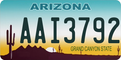 AZ license plate AAI3792