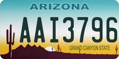 AZ license plate AAI3796