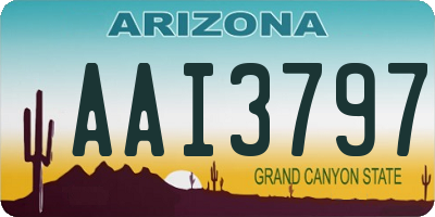 AZ license plate AAI3797