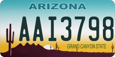 AZ license plate AAI3798