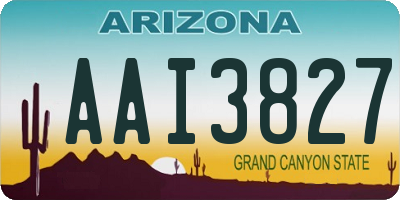 AZ license plate AAI3827