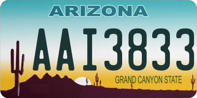 AZ license plate AAI3833