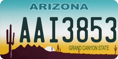 AZ license plate AAI3853