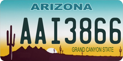 AZ license plate AAI3866