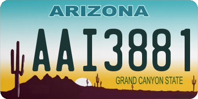 AZ license plate AAI3881