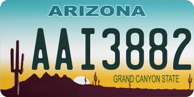AZ license plate AAI3882