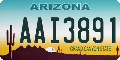 AZ license plate AAI3891