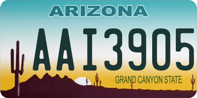 AZ license plate AAI3905