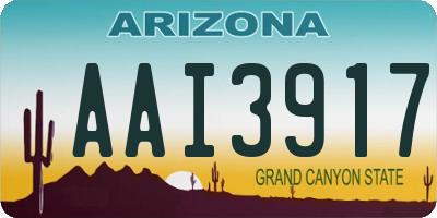 AZ license plate AAI3917